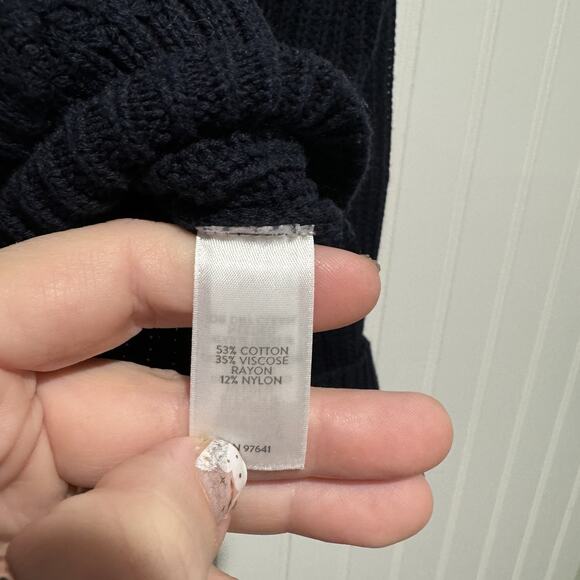 J Jill Navy Blue Cotton Cardigan Sweater Size XS - Picture 4 of 5